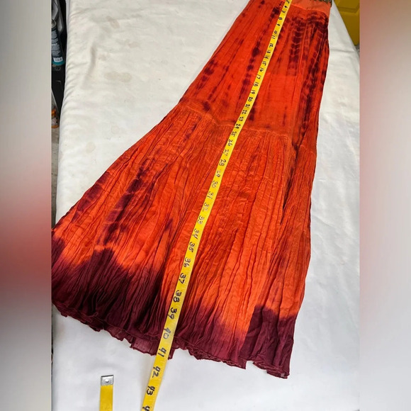 SOFT SURROUNDINGS Orange tie dye embellished waist maxi skirt size S. - Picture 11 of 11